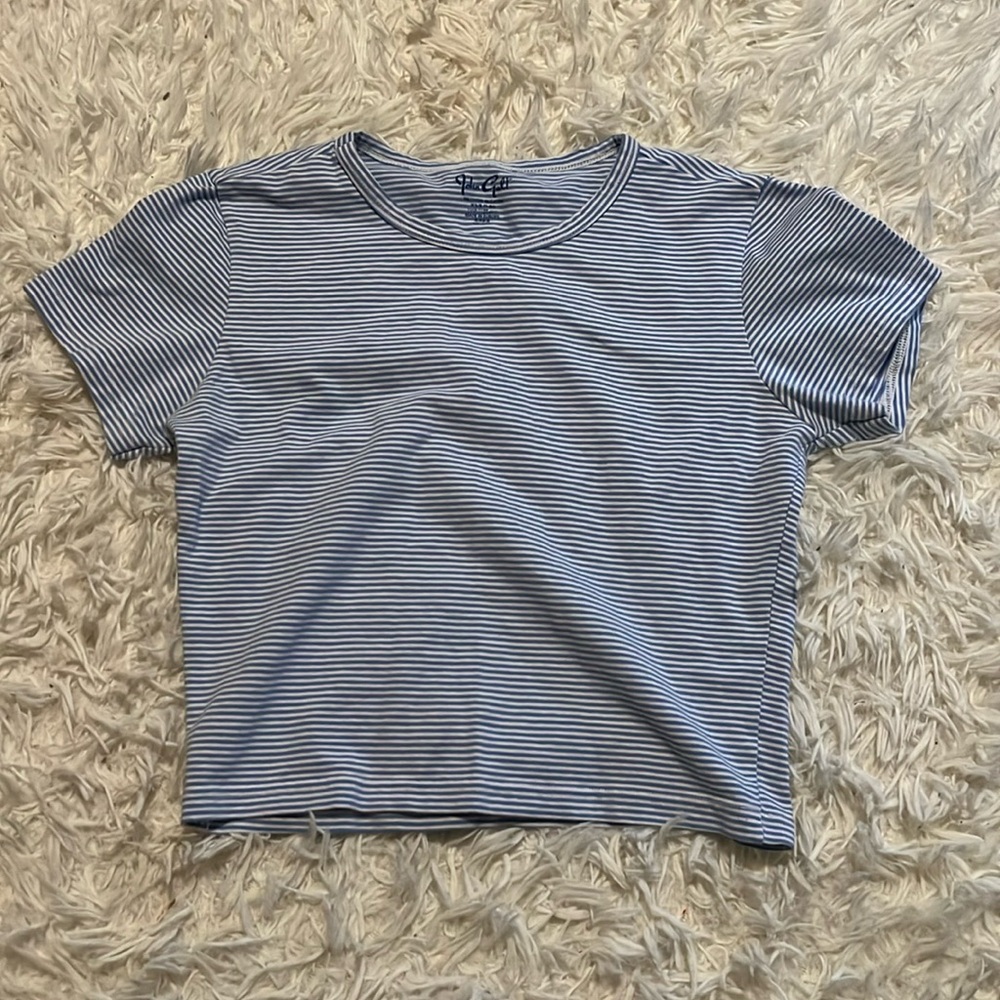 Brandy Melville Ashlyn Top Blue and White Striped